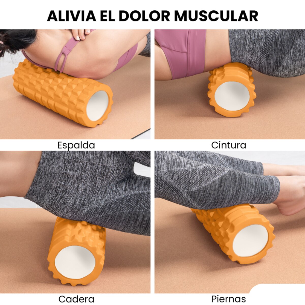 Rodillo para masajes musculares Unycos - Naranja Naranja-4