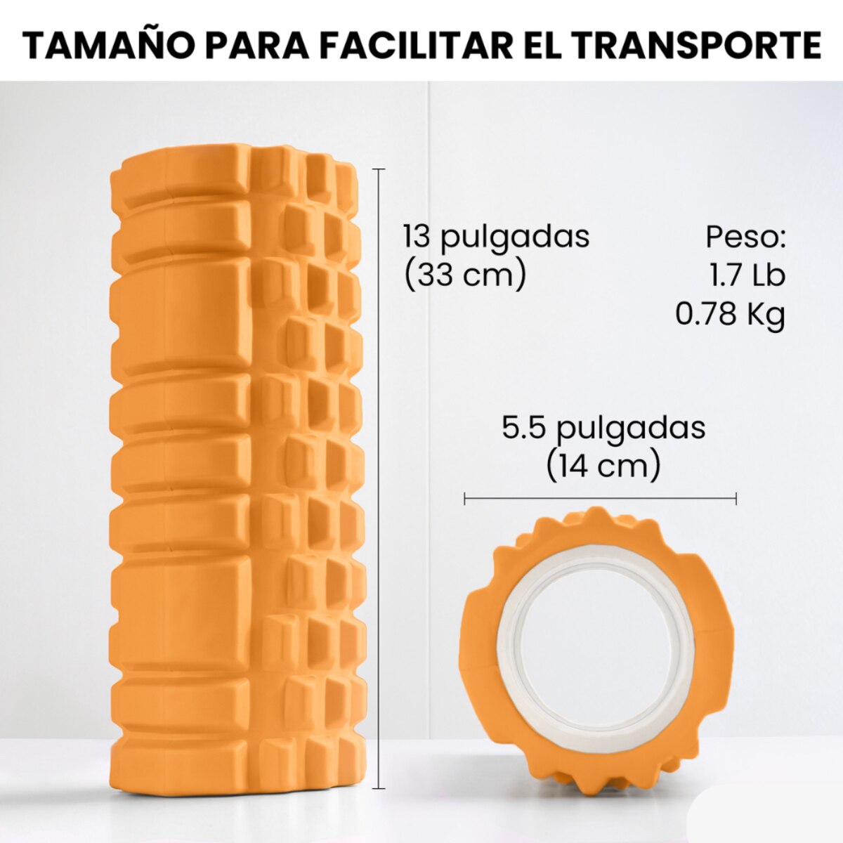 Rodillo para masajes musculares Unycos - Naranja Naranja-5