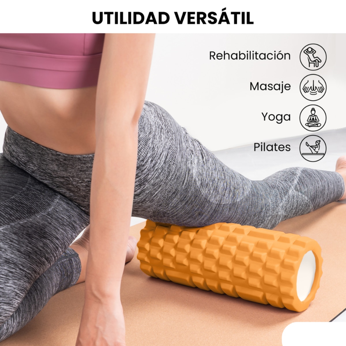 Rodillo para masajes musculares Unycos - Naranja Naranja-6