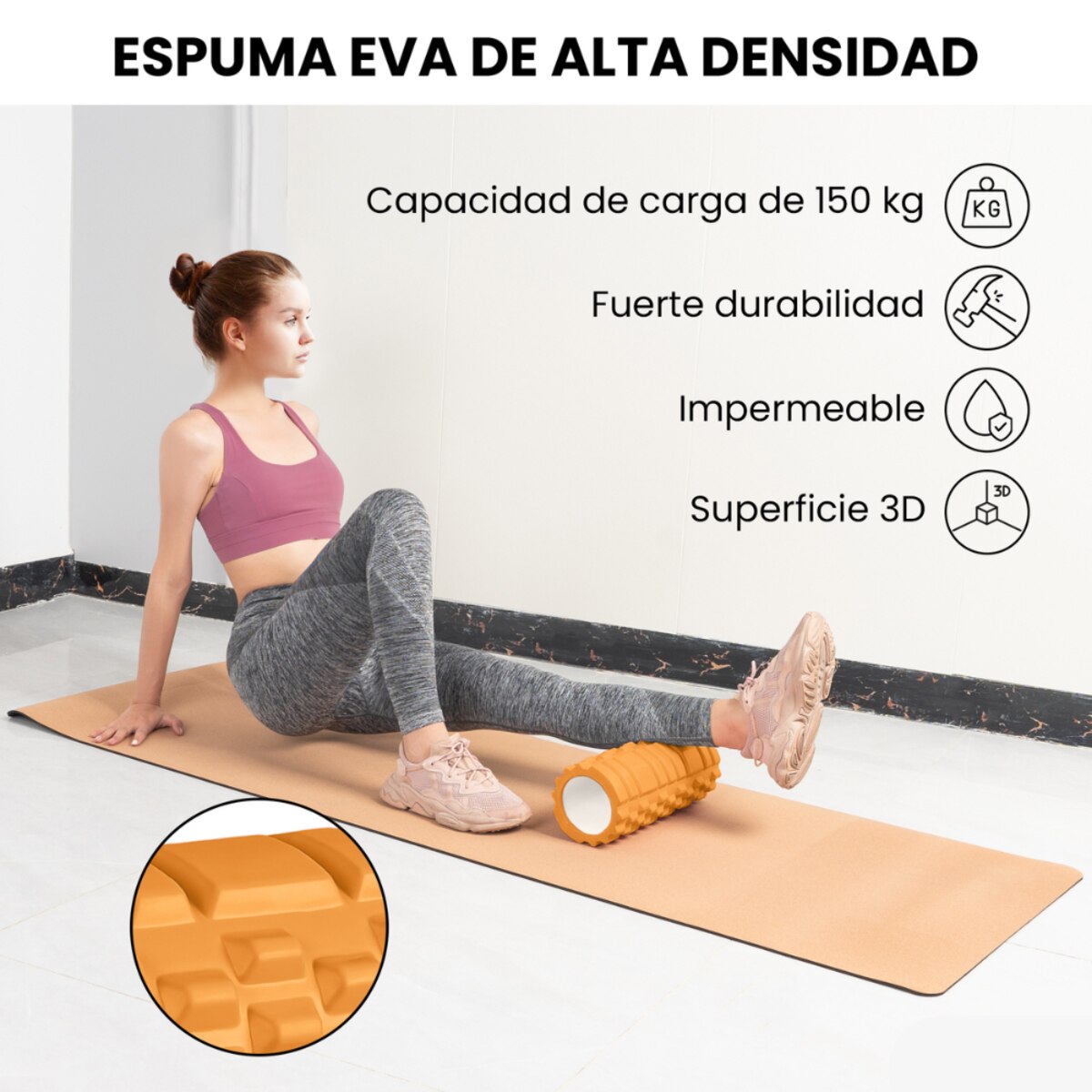 Rodillo para masajes musculares Unycos - Naranja Naranja-7