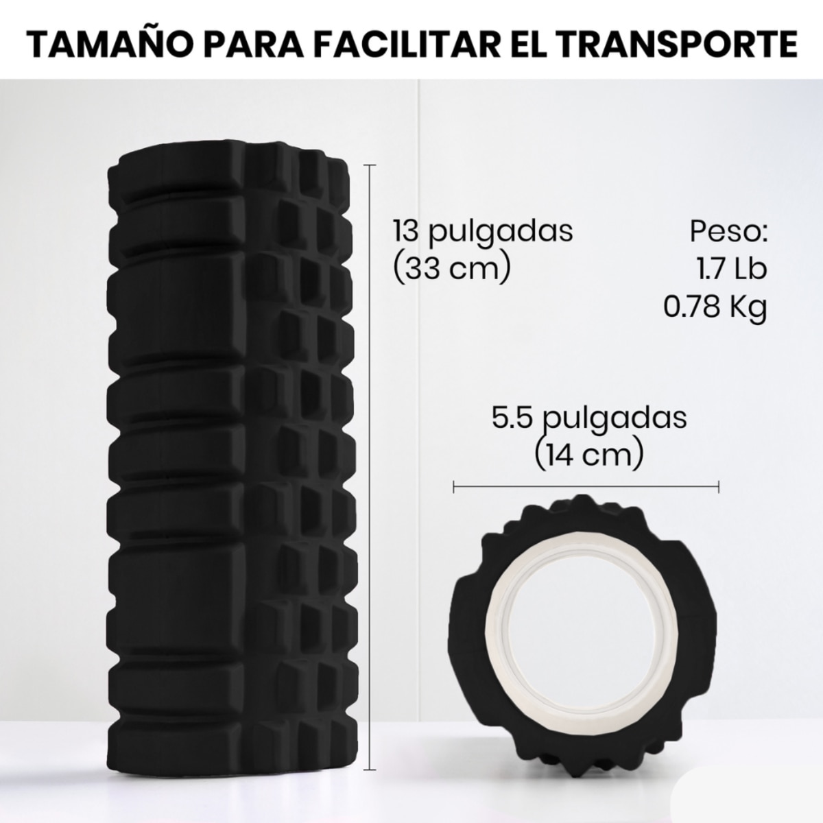 Rodillo para masajes musculares Unycos - Negro Negro-5