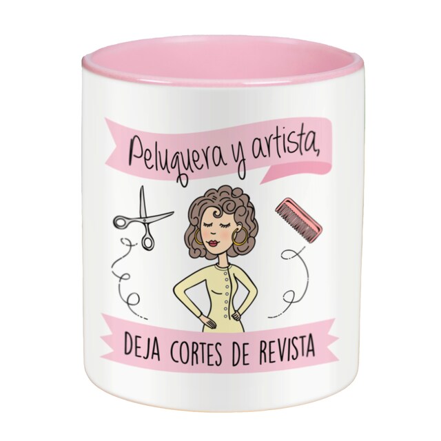 Imagen 0 de Taza con frase y dibujo profesión Peluquera (Peluquera y artista deja cortes de revista) Regalo original - La Mente es Maravillosa