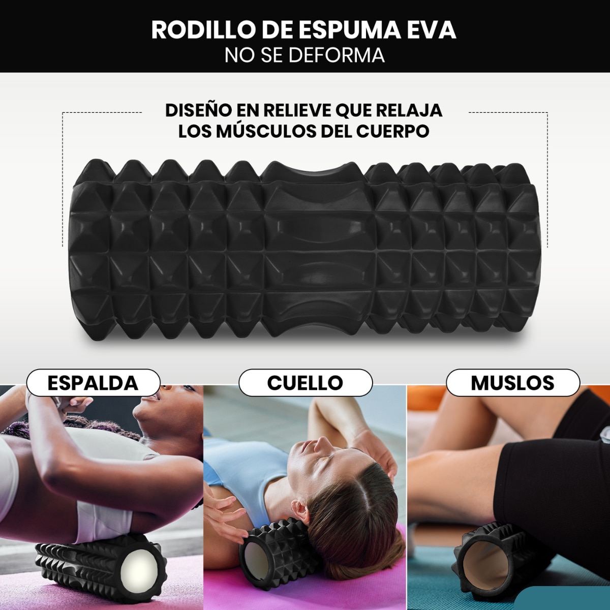 Set de EPP 5 en 1 para ejercicios y masajes musculares Unycos - Negro Negro-3