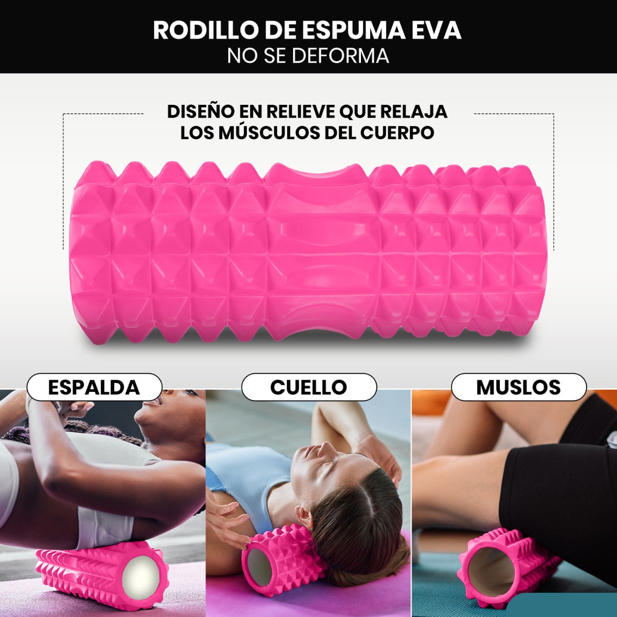 Set de EPP 5 en 1 para ejercicios y masajes musculares Unycos - Rosa Rosa-3
