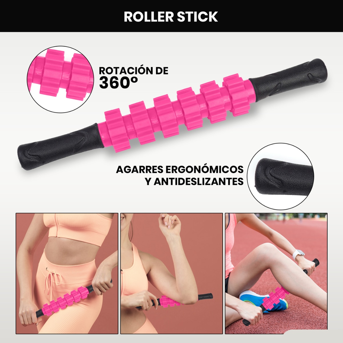 Set de EPP 5 en 1 para ejercicios y masajes musculares Unycos - Rosa Rosa-4
