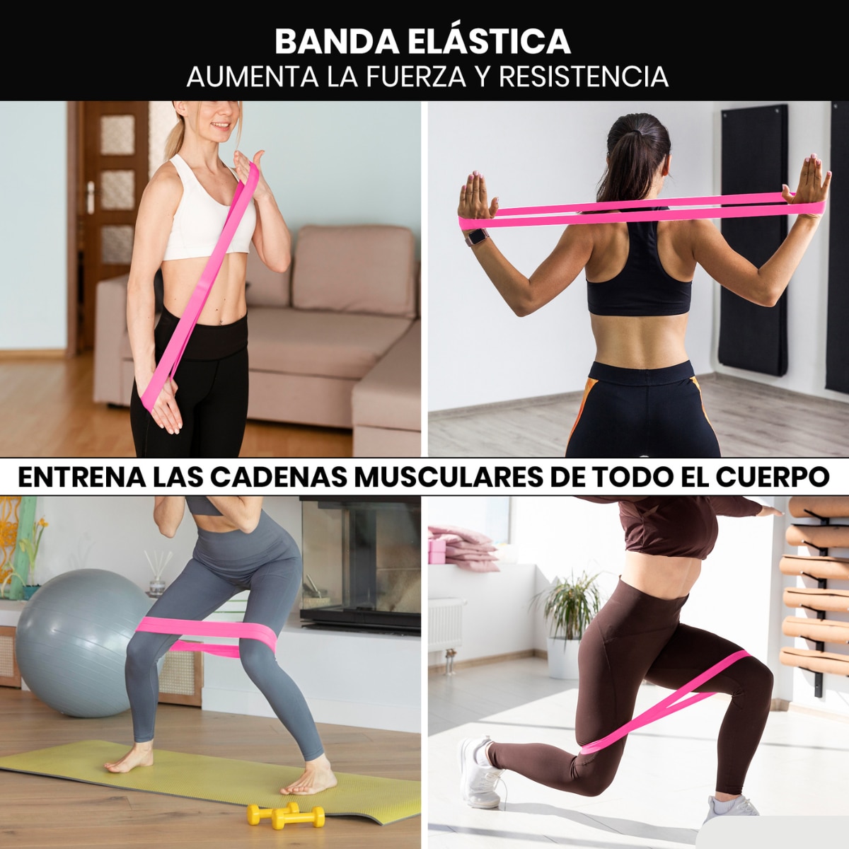 Set de EPP 5 en 1 para ejercicios y masajes musculares Unycos - Rosa Rosa-5