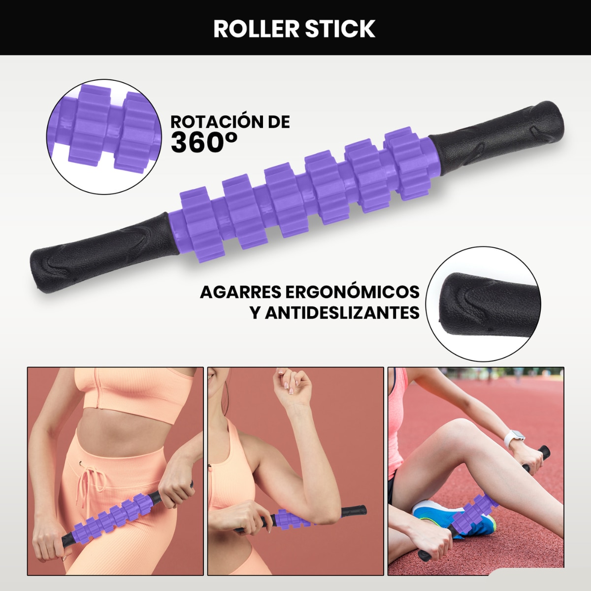 Set de EPP 5 en 1 para ejercicios y masajes musculares Unycos - Morado Morado-4