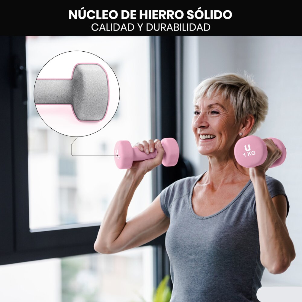Imagen 4 de Set de 2 mancuernas de neopreno redondas Unycos