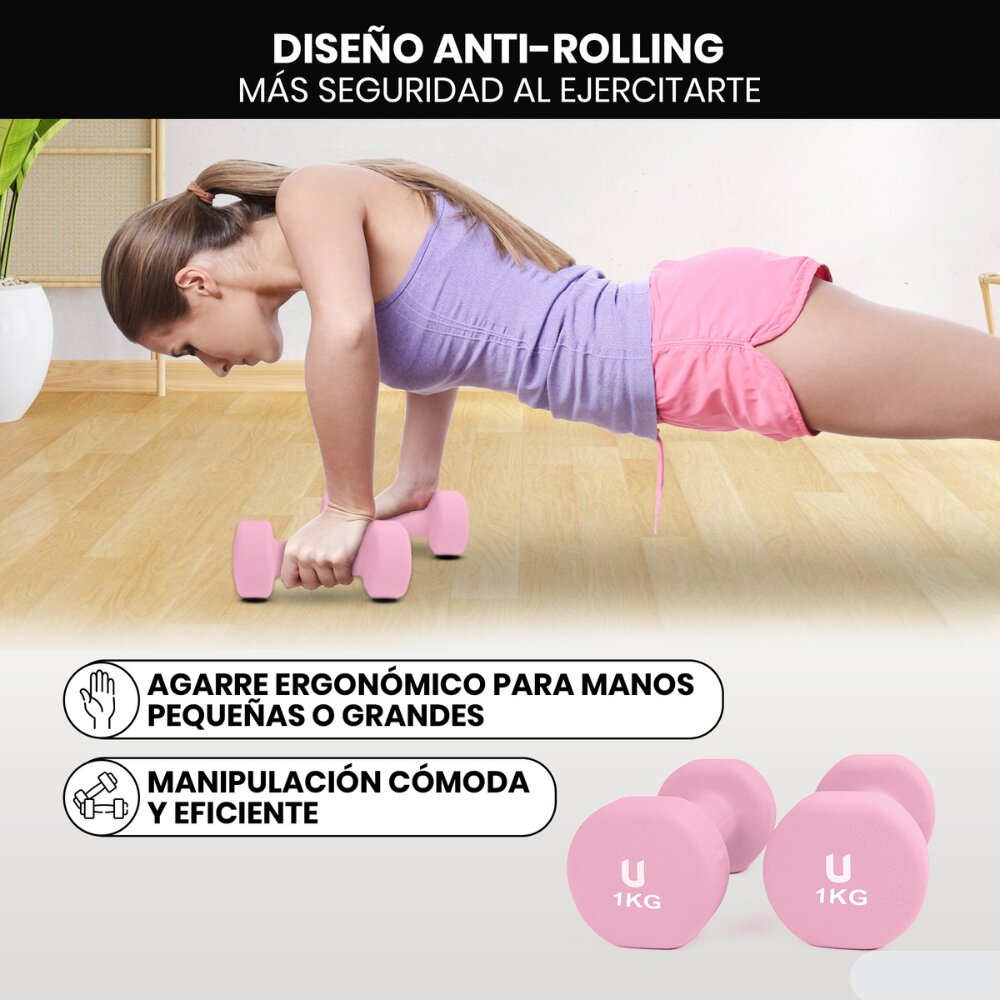 Imagen 5 de Set de 2 mancuernas de neopreno redondas Unycos