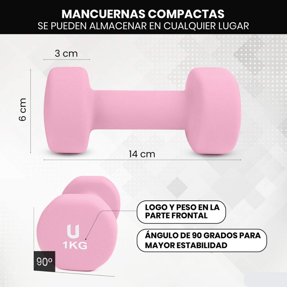 Imagen 6 de Set de 2 mancuernas de neopreno redondas Unycos
