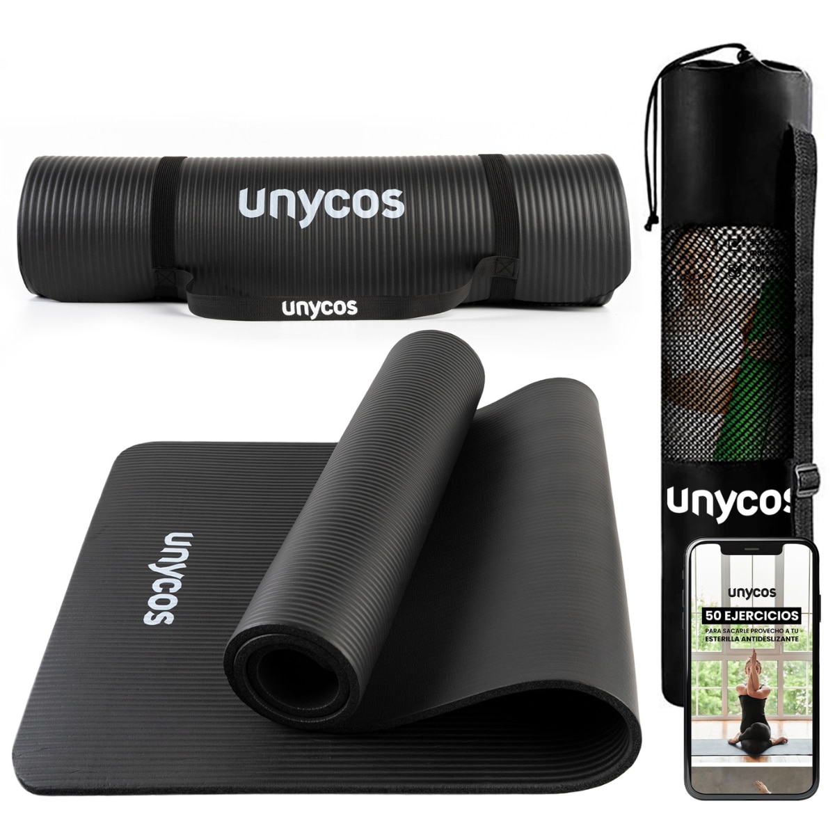 Unycos - Esterilla de yoga Antideslizante 10 mm Unycos.