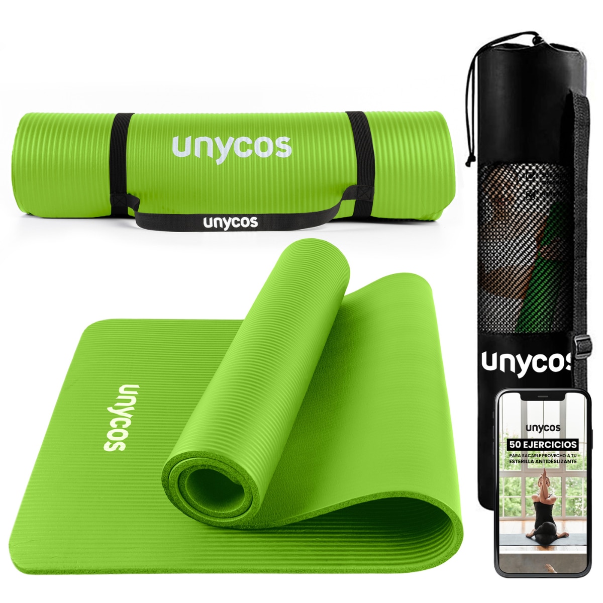 Imagen 0 de Esterilla de yoga Antideslizante 10 mm Unycos Verde