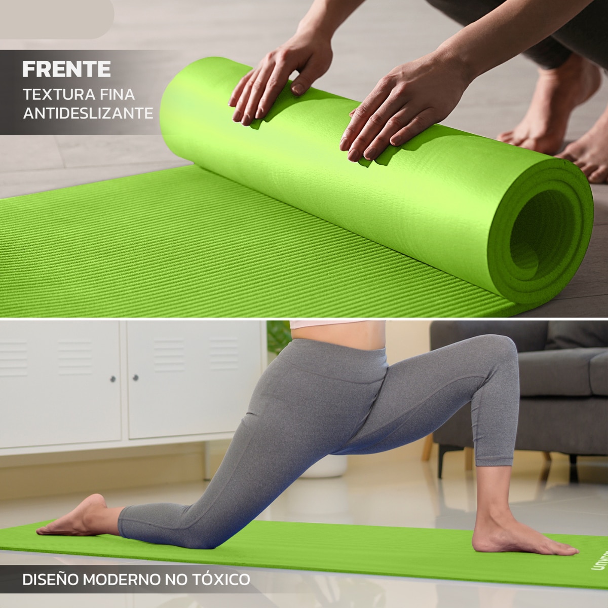 Esterilla de yoga Antideslizante 10 mm Unycos - Verde Verde-7
