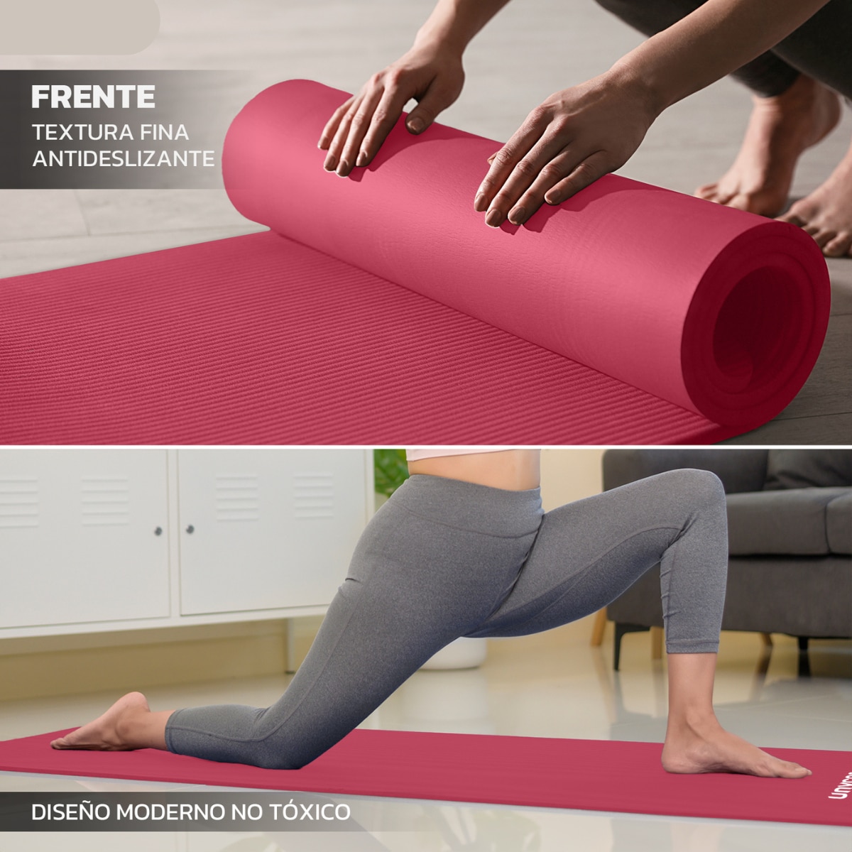 Esterilla de yoga Antideslizante 10 mm Unycos - Rojo Rojo-7