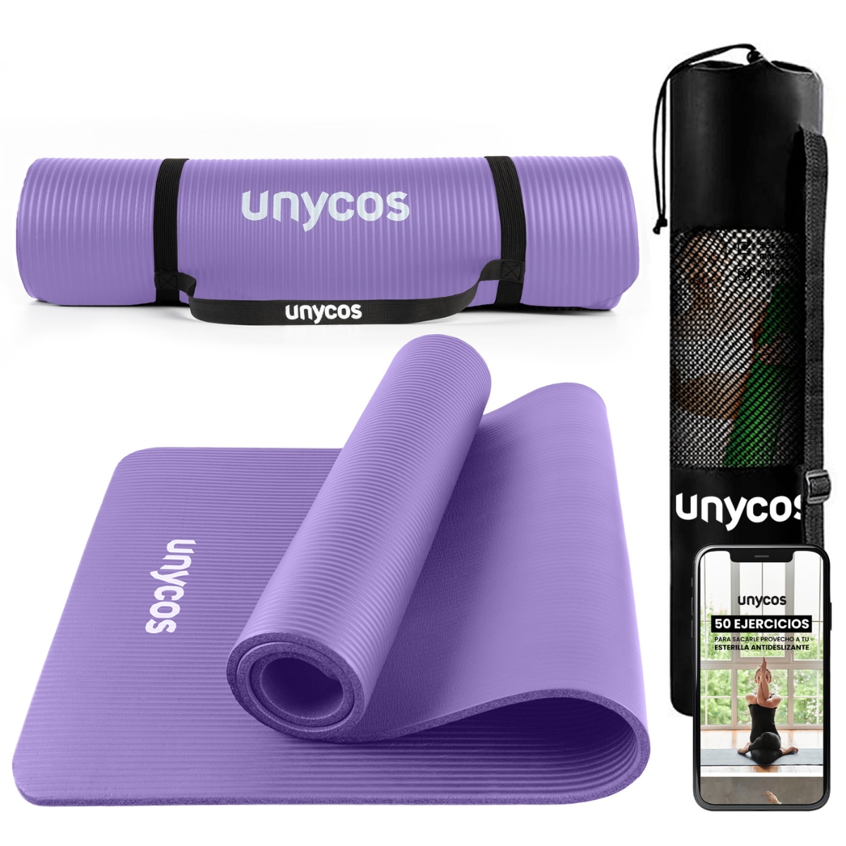 Unycos - Esterilla de yoga Antideslizante 10 mm Unycos.