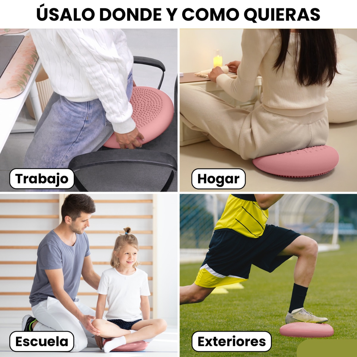 Cojín de yoga y equilibrio Zenfeel Unycos - Rosa Rosa-6