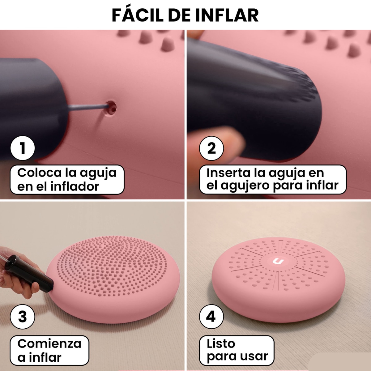 Cojín de yoga y equilibrio Zenfeel Unycos - Rosa Rosa-7
