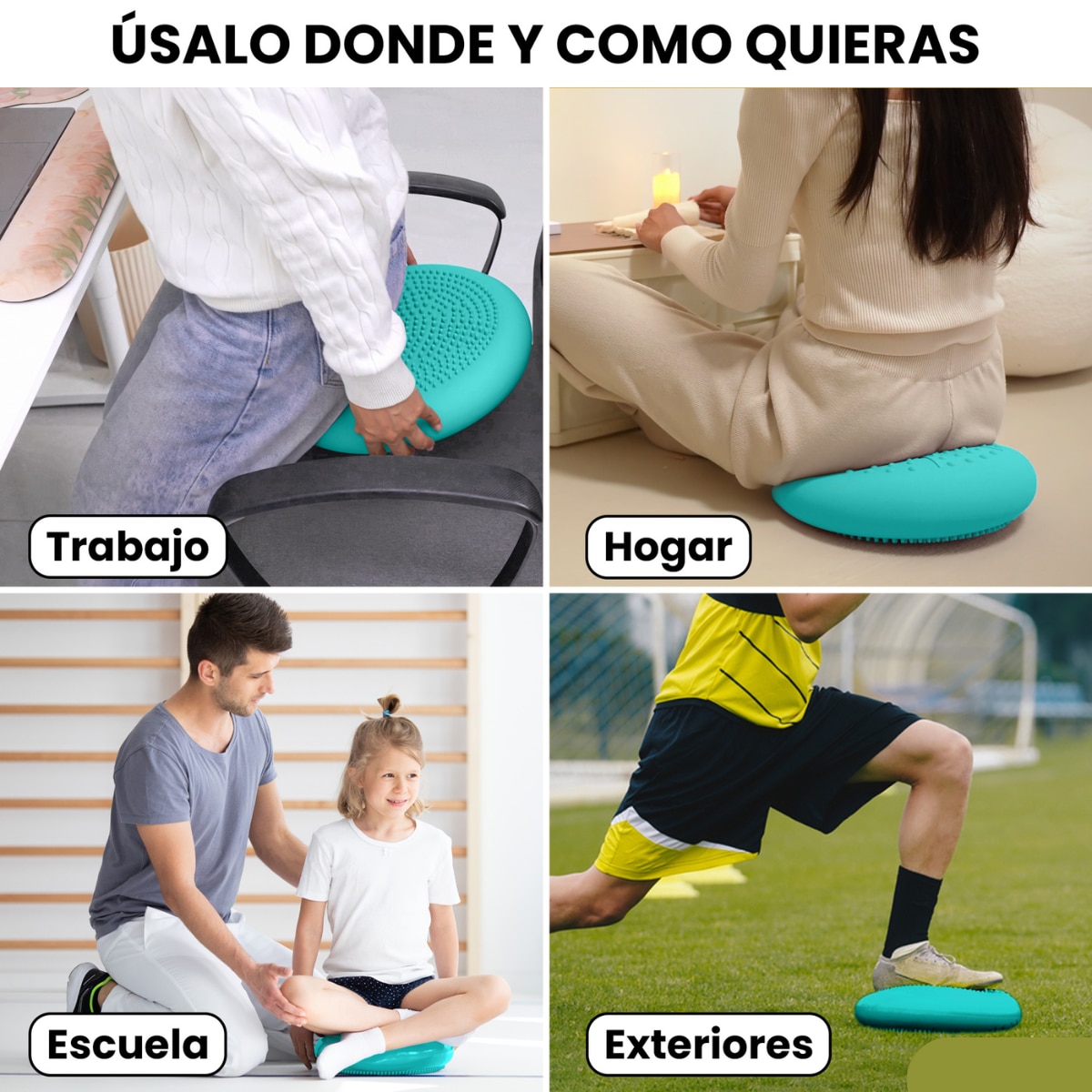 Cojín de yoga y equilibrio Zenfeel Unycos - Turquesa Turquesa-6
