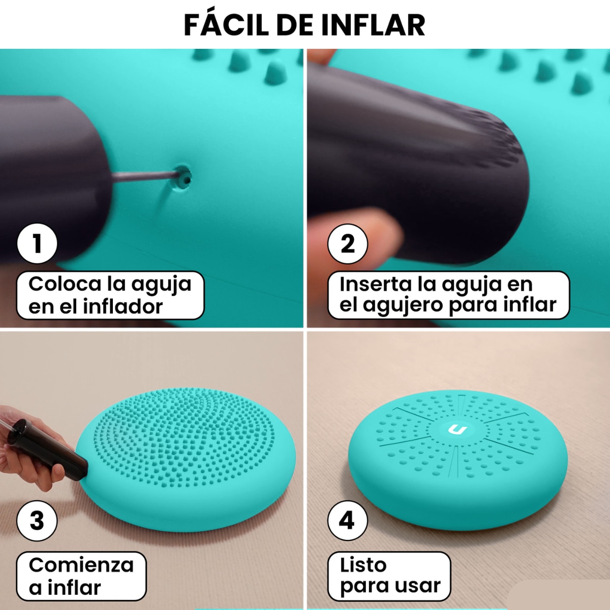 Cojín de yoga y equilibrio Zenfeel Unycos - Turquesa Turquesa-7