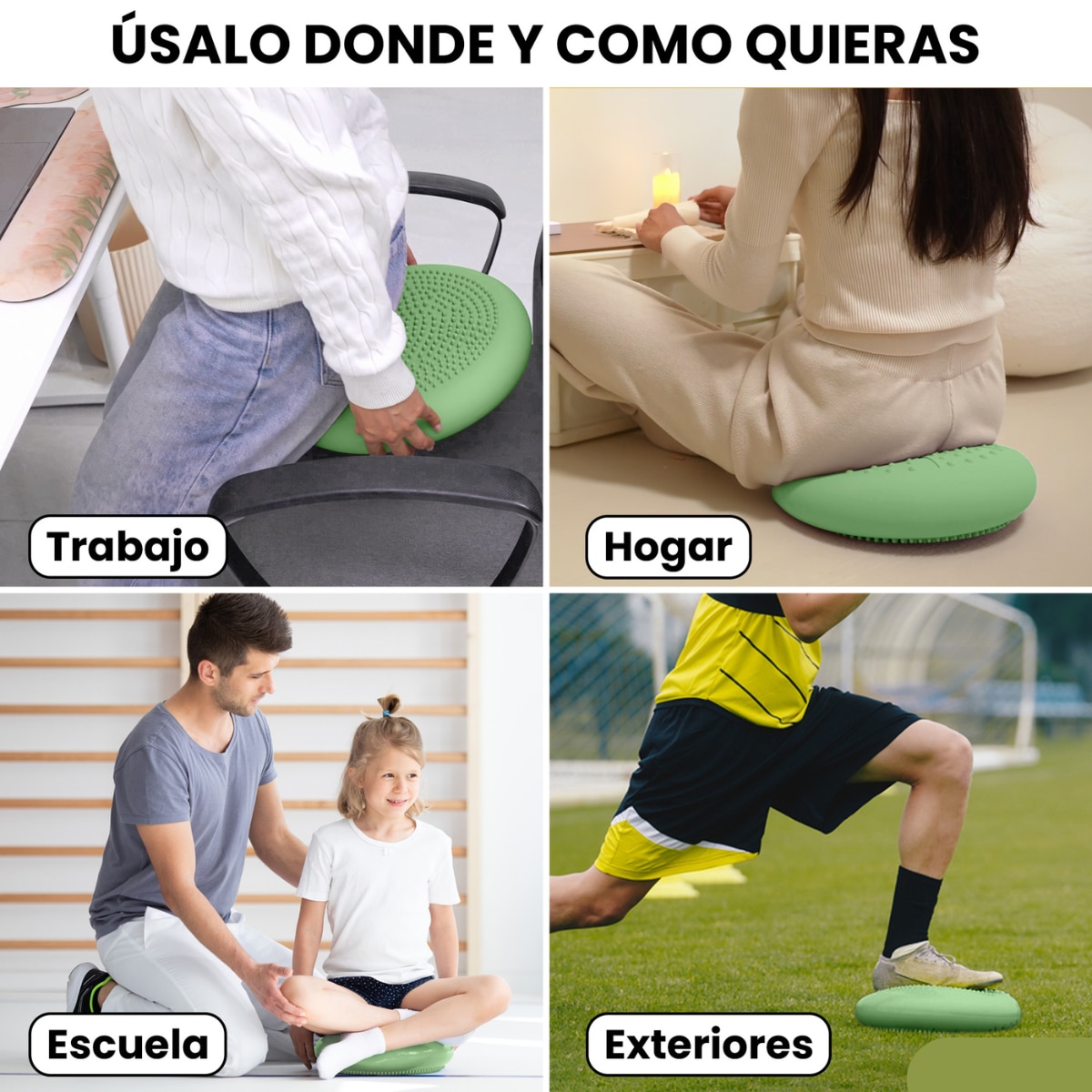 Cojín de yoga y equilibrio Zenfeel Unycos - Verde claro Verde claro-6