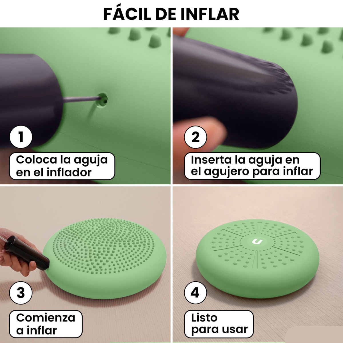 Cojín de yoga y equilibrio Zenfeel Unycos - Verde claro Verde claro-7