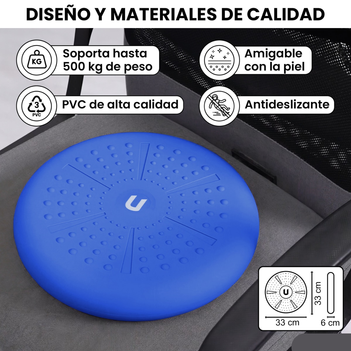 Cojín de yoga y equilibrio Zenfeel Unycos - Azul Azul-5