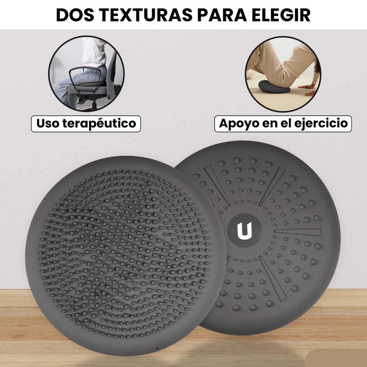 Cojín de yoga y equilibrio Zenfeel Unycos - Gris Gris-3