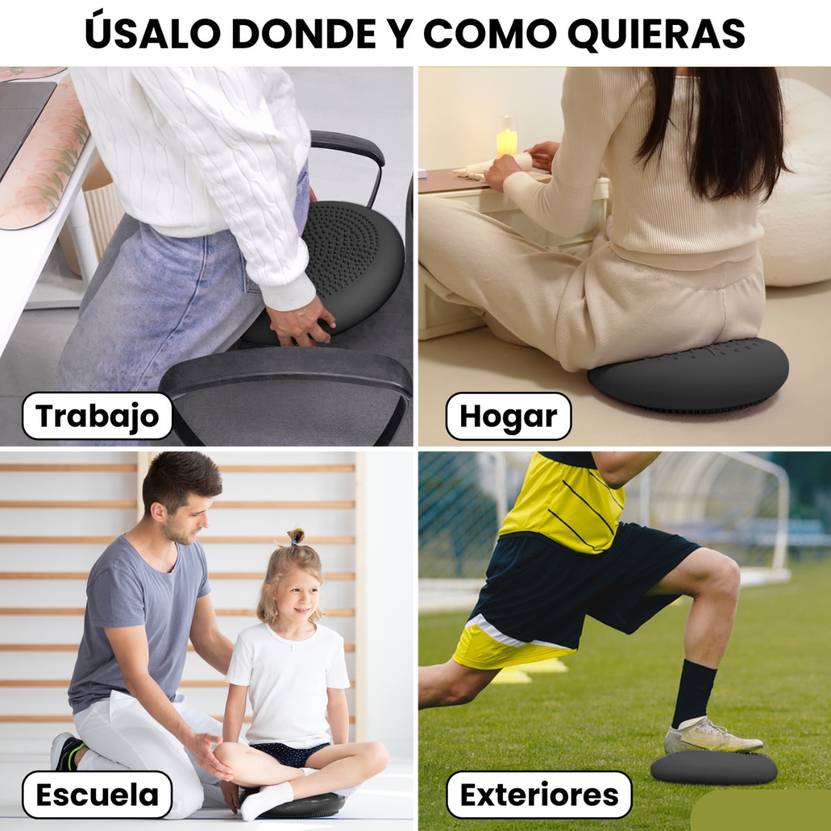 Cojín de yoga y equilibrio Zenfeel Unycos - Gris Gris-6