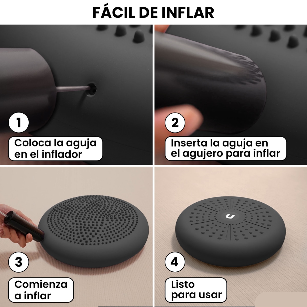 Cojín de yoga y equilibrio Zenfeel Unycos - Gris Gris-7