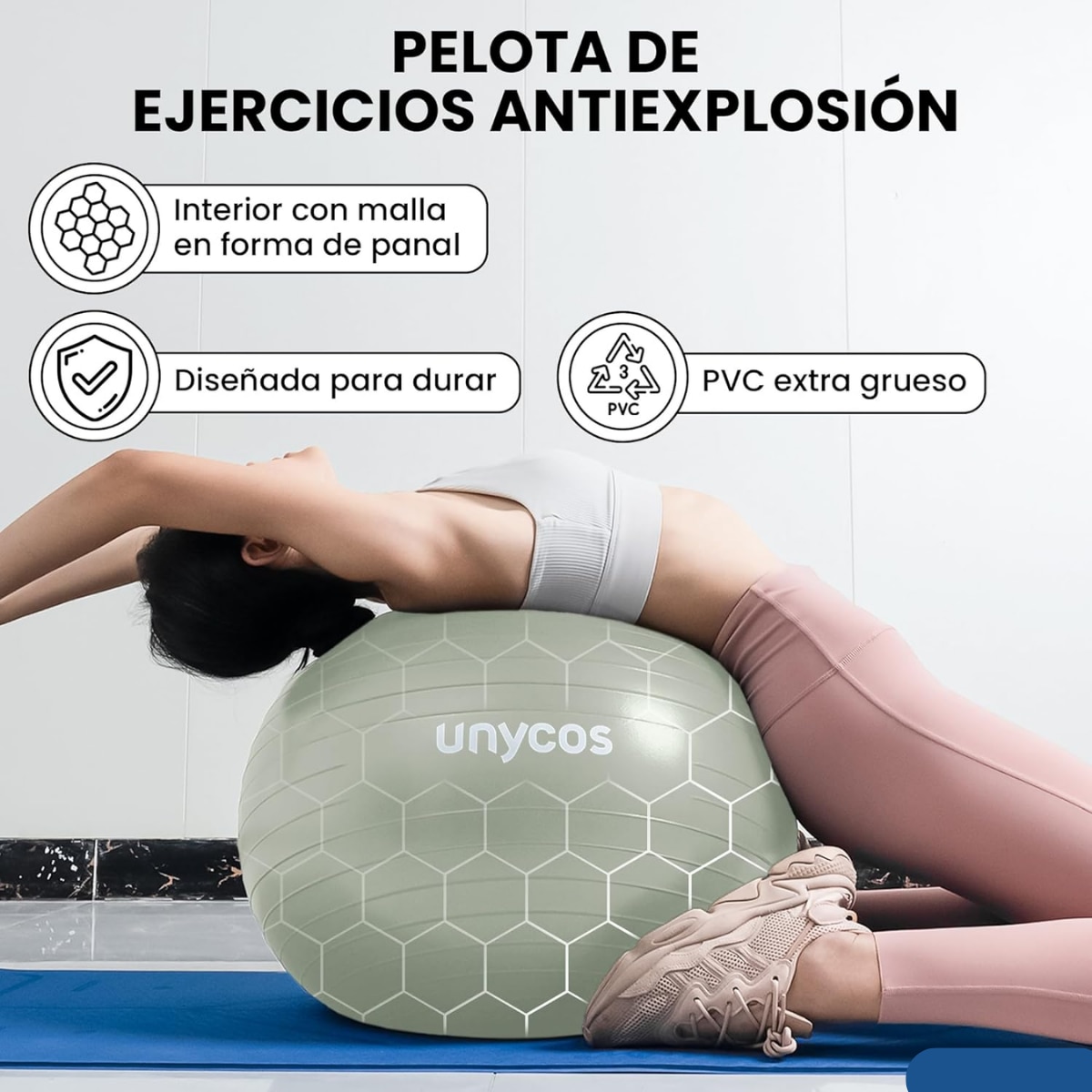 Pelota Fitball de pilates y yoga Unycos - Verde Verde-3