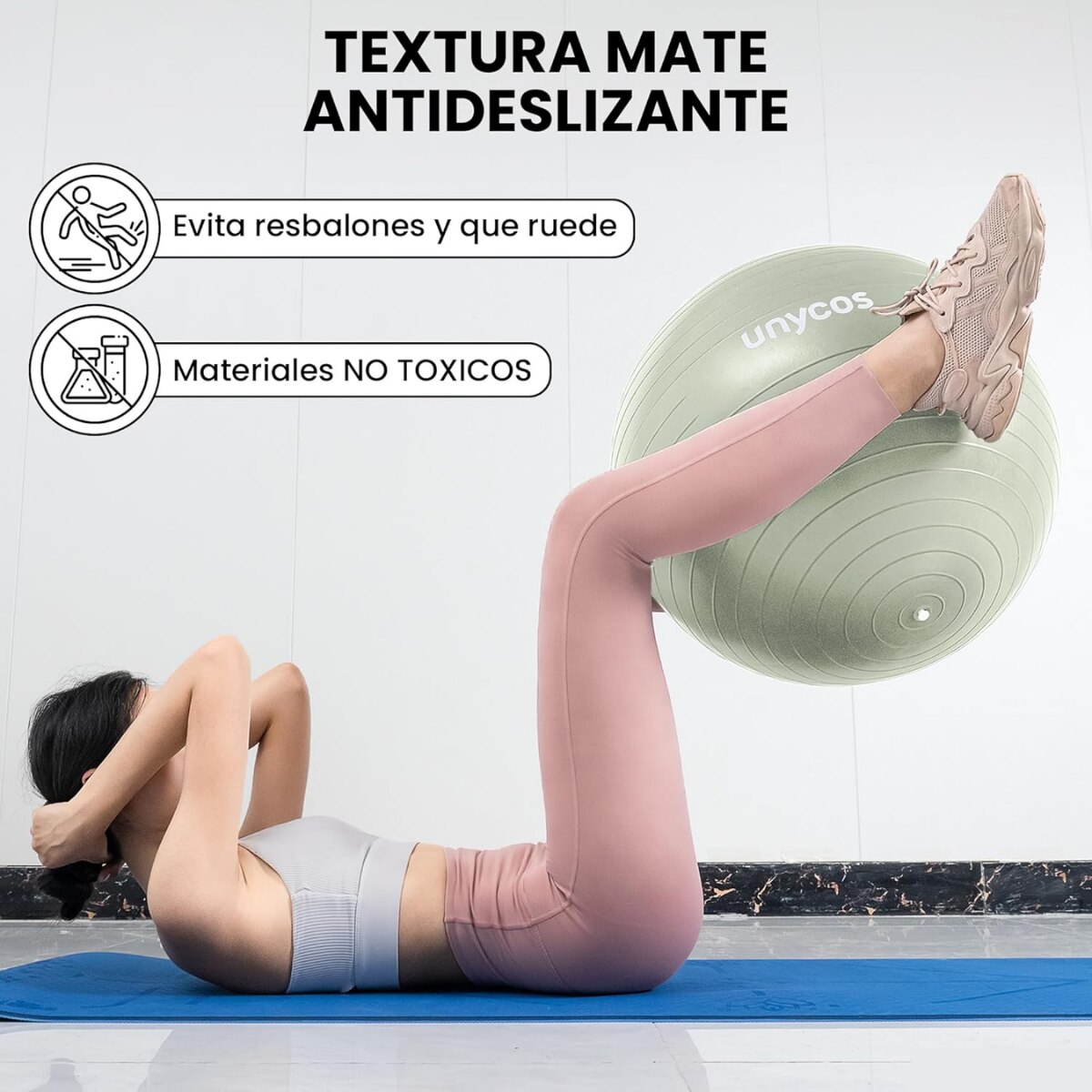 Pelota Fitball de pilates y yoga Unycos - Verde Verde-4