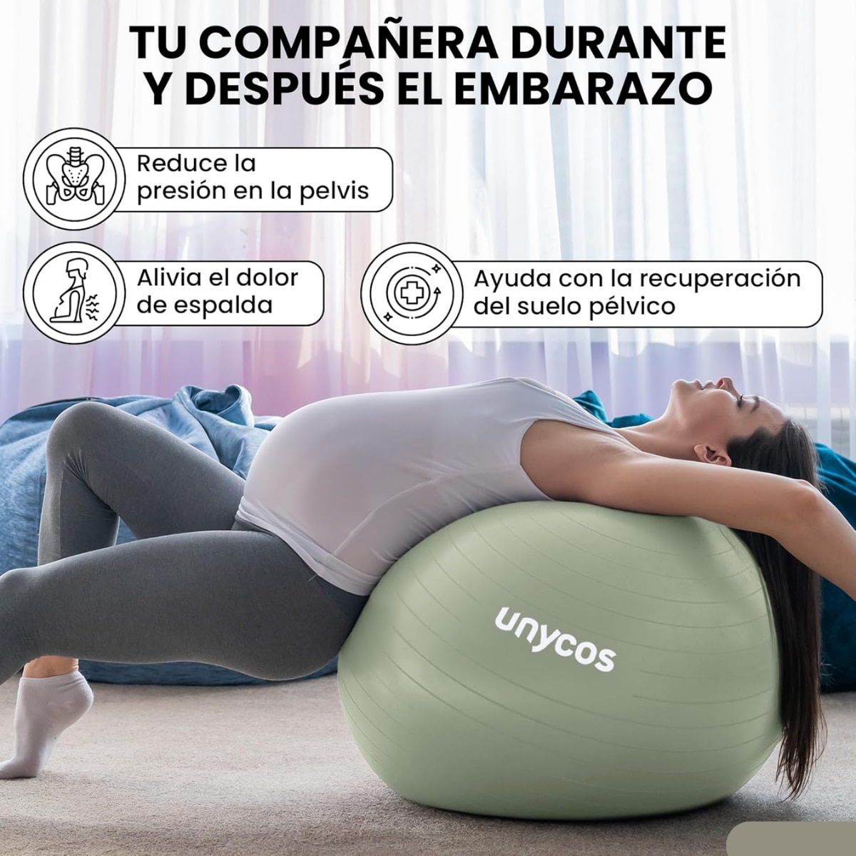 Pelota Fitball de pilates y yoga Unycos - Verde Verde-6