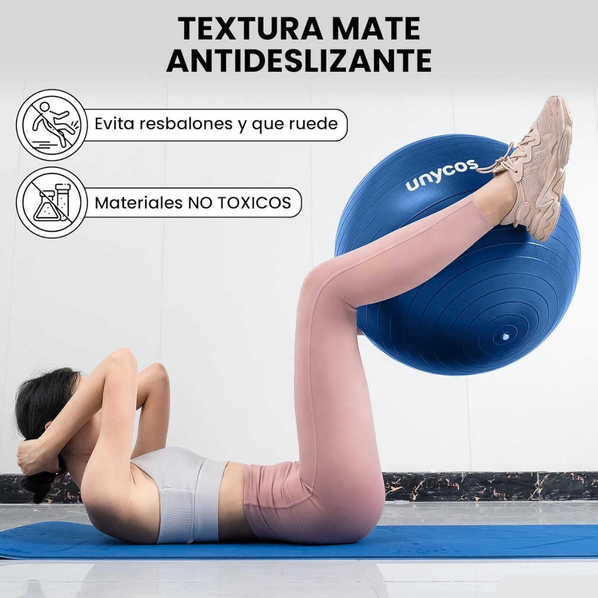 Pelota Fitball de pilates y yoga Unycos - Azul Azul-4