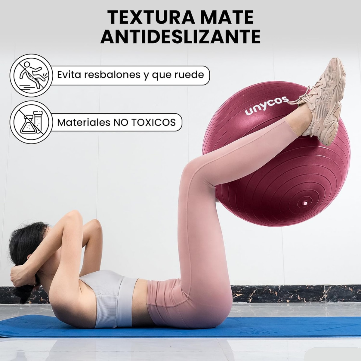 Pelota Fitball de pilates y yoga Unycos - Rojo Rojo-4