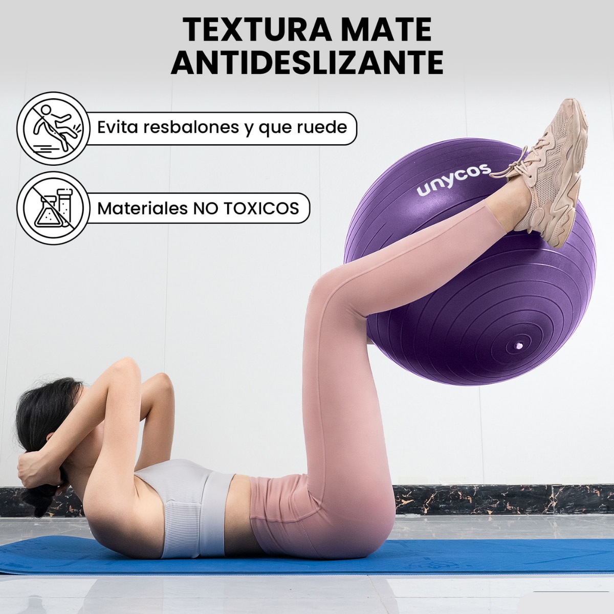 Pelota Fitball de pilates y yoga Unycos - Morado Morado-4