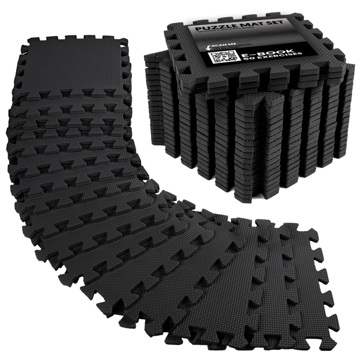 Imagen 1 de Esterilla de fitness puzzle protector de suelo de gimnasio Unycos Negro