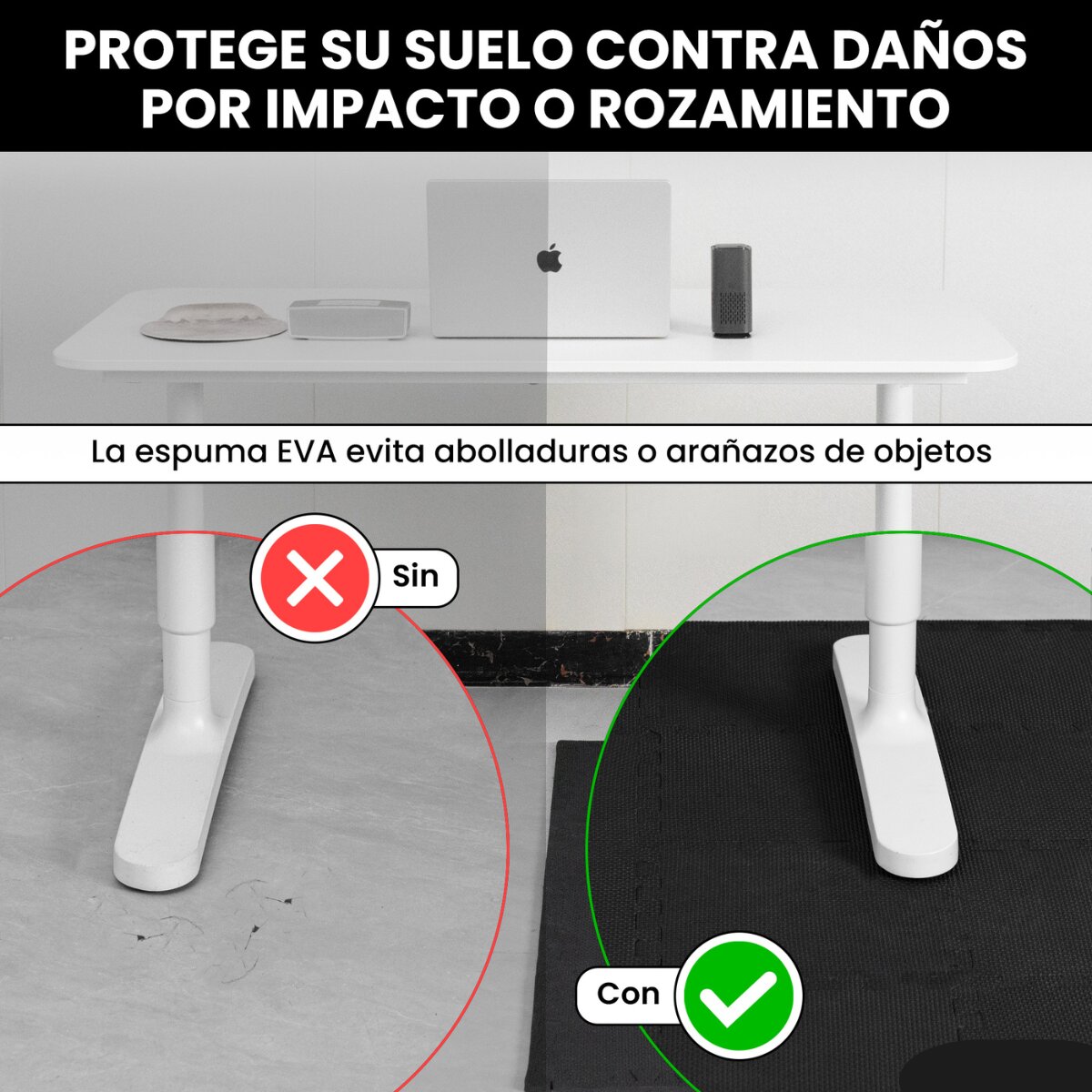 Imagen 7 de Esterilla de fitness puzzle protector de suelo de gimnasio Unycos - Negro Negro