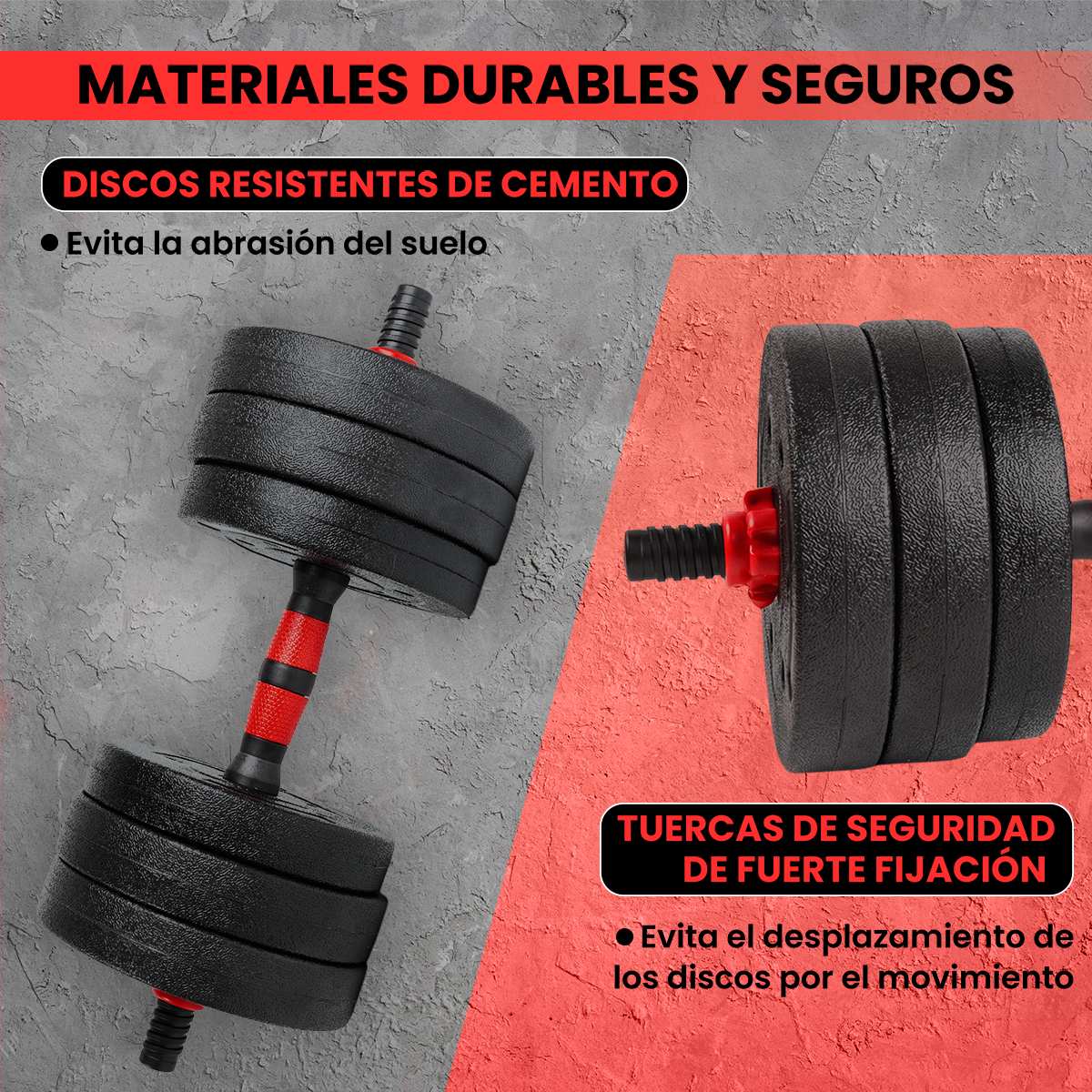 Kit de mancuernas ajustables Red Transformer Unycos - Rojo Rojo-6