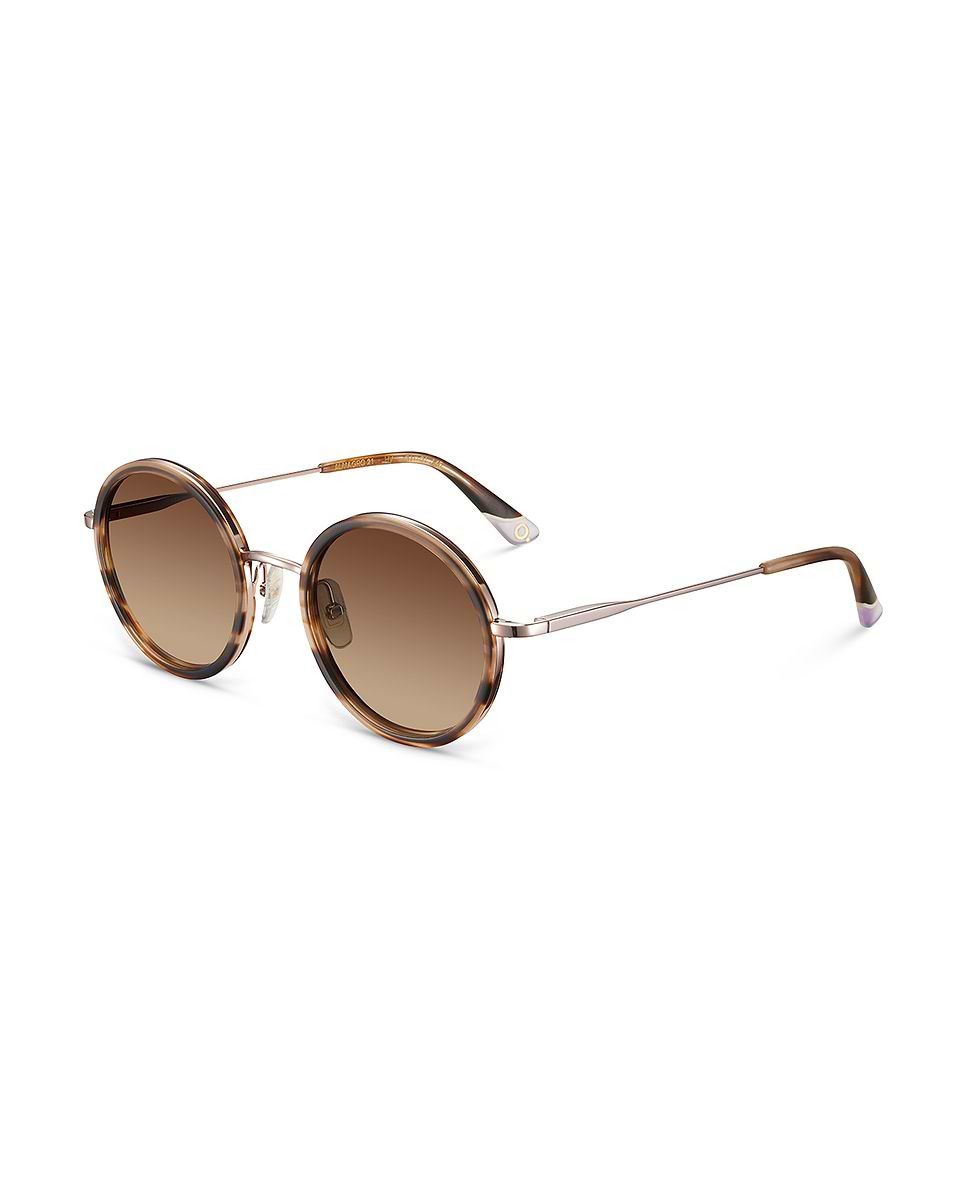 Imagen 2 de Gafas de sol almagro 21 mujer redonda en acetato natural con lente mineral fotocromática - Etnia Barcelona - Rosa Rosa