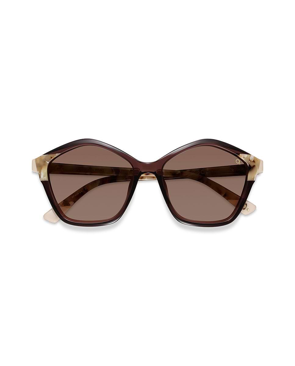 Imagen 1 de Gafas de sol florida mujer hexagonal en acetato natural con lente mineral fotocromática Rosa