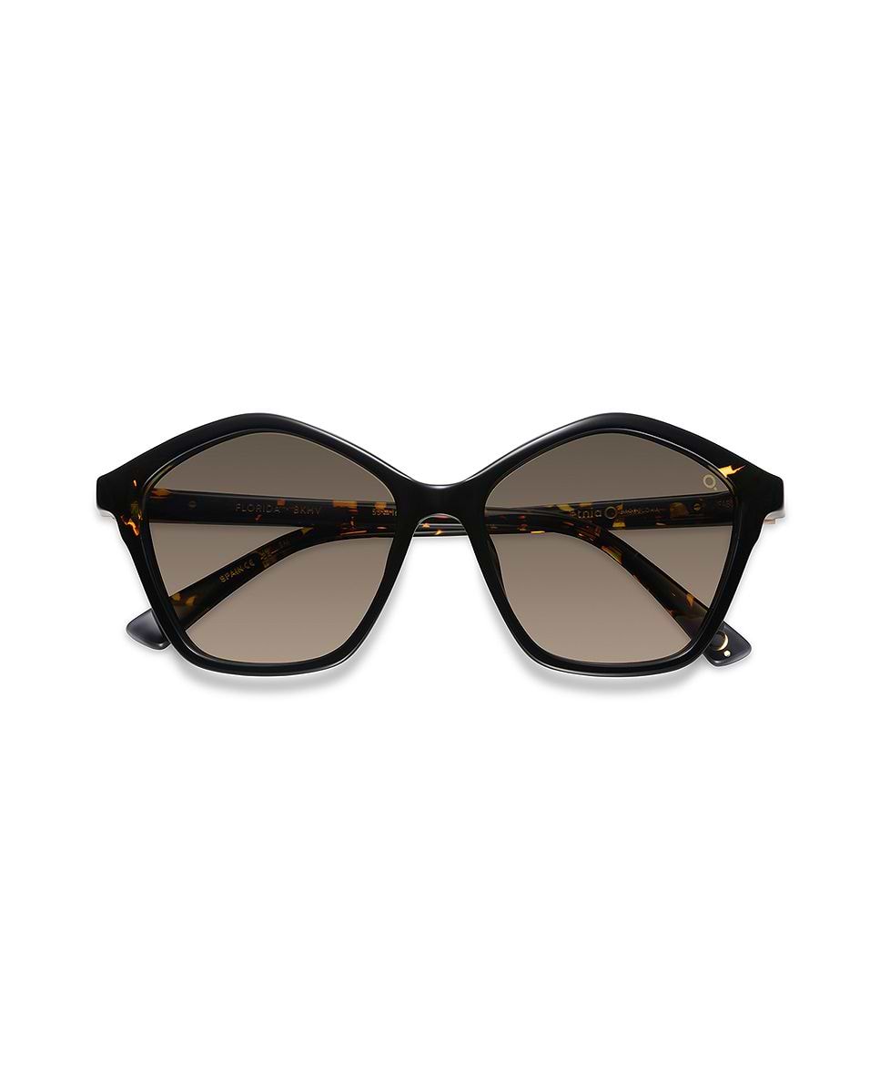 Imagen 1 de Gafas de sol florida mujer hexagonal en acetato natural con lente mineral fotocromática - Etnia Barcelona - Negro Negro