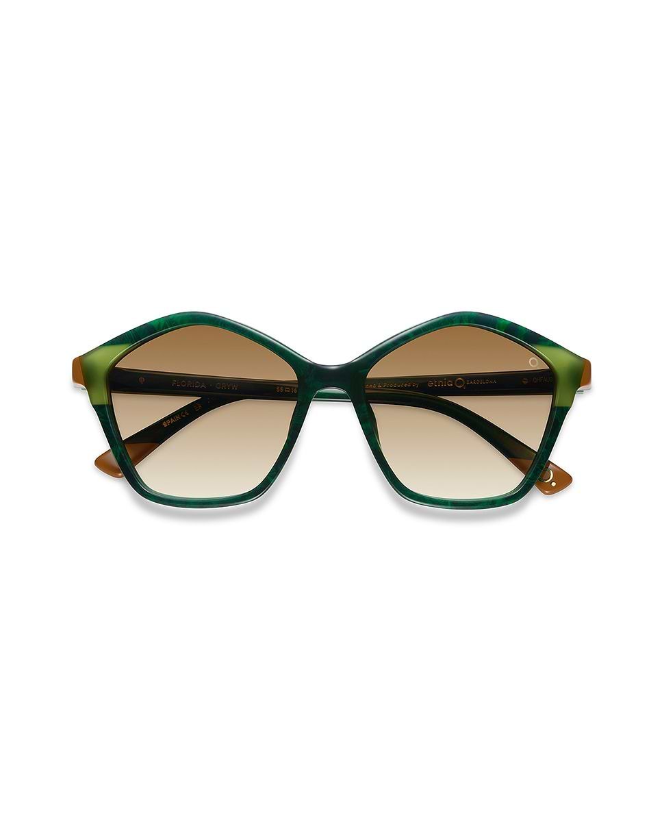 Imagen 1 de Gafas de sol florida mujer hexagonal en acetato natural con lente mineral fotocromática - Etnia Barcelona - Verde Verde