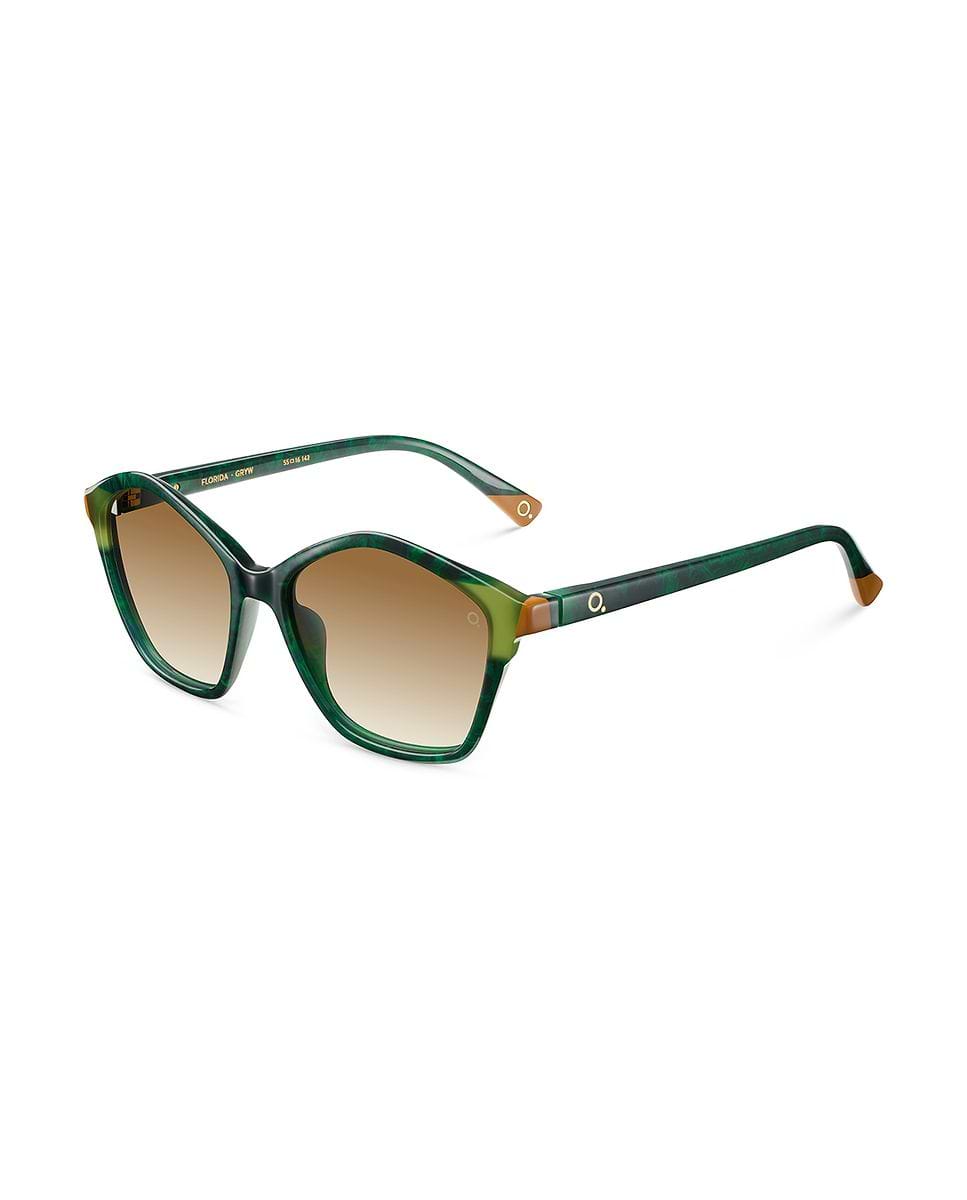 Imagen 2 de Gafas de sol florida mujer hexagonal en acetato natural con lente mineral fotocromática - Etnia Barcelona - Verde Verde