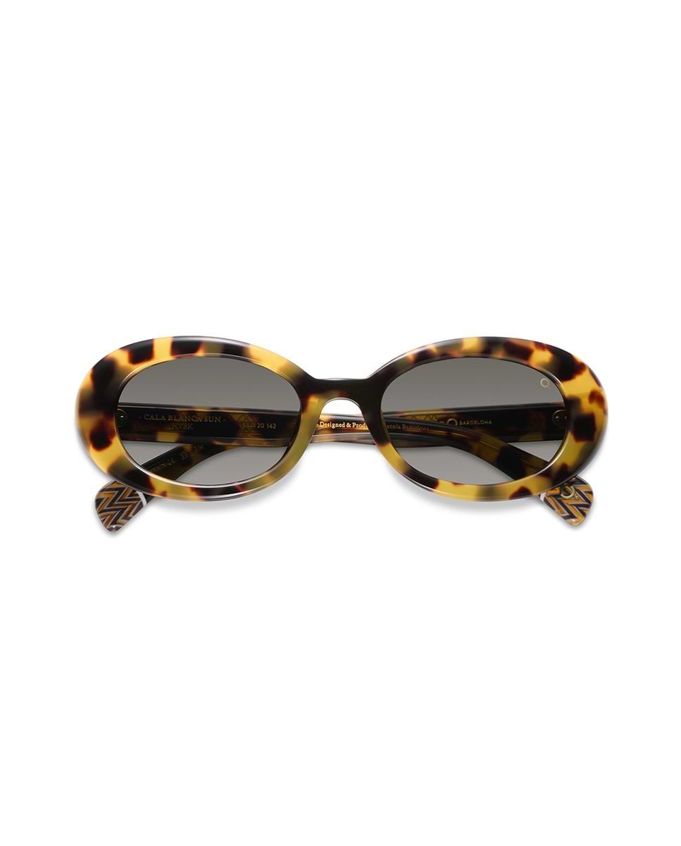 Imagen 1 de Gafas de sol cala blanca sun mujer ovalada en acetato natural con lente mineral fotocromática Marrón
