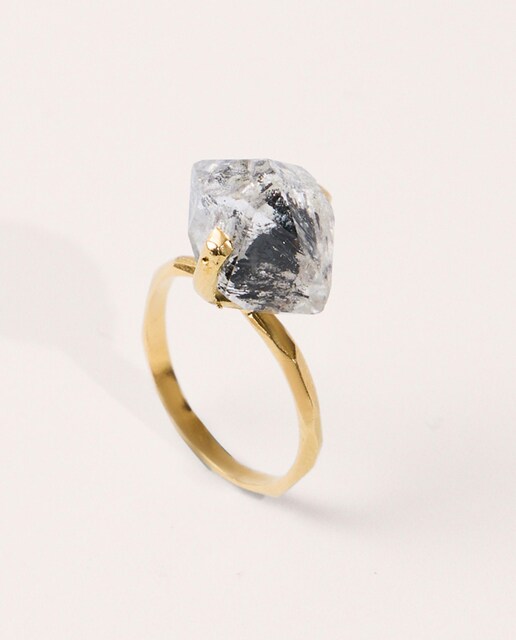 Imagen 0 de Anillo de mujer Herkimer con piedra de cuarzo