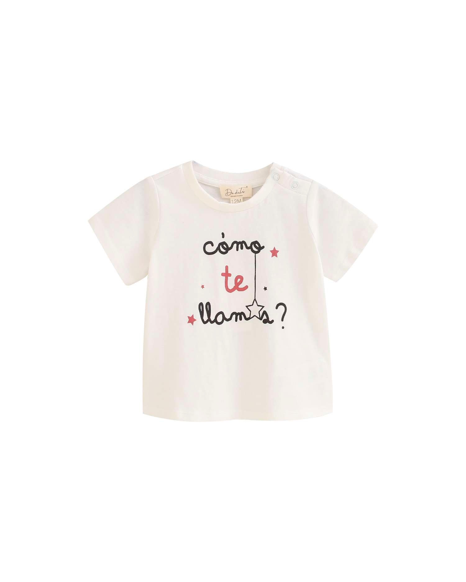 Imagen 0 de Camiseta de bebé de manga corta con letrero frontal Blanco