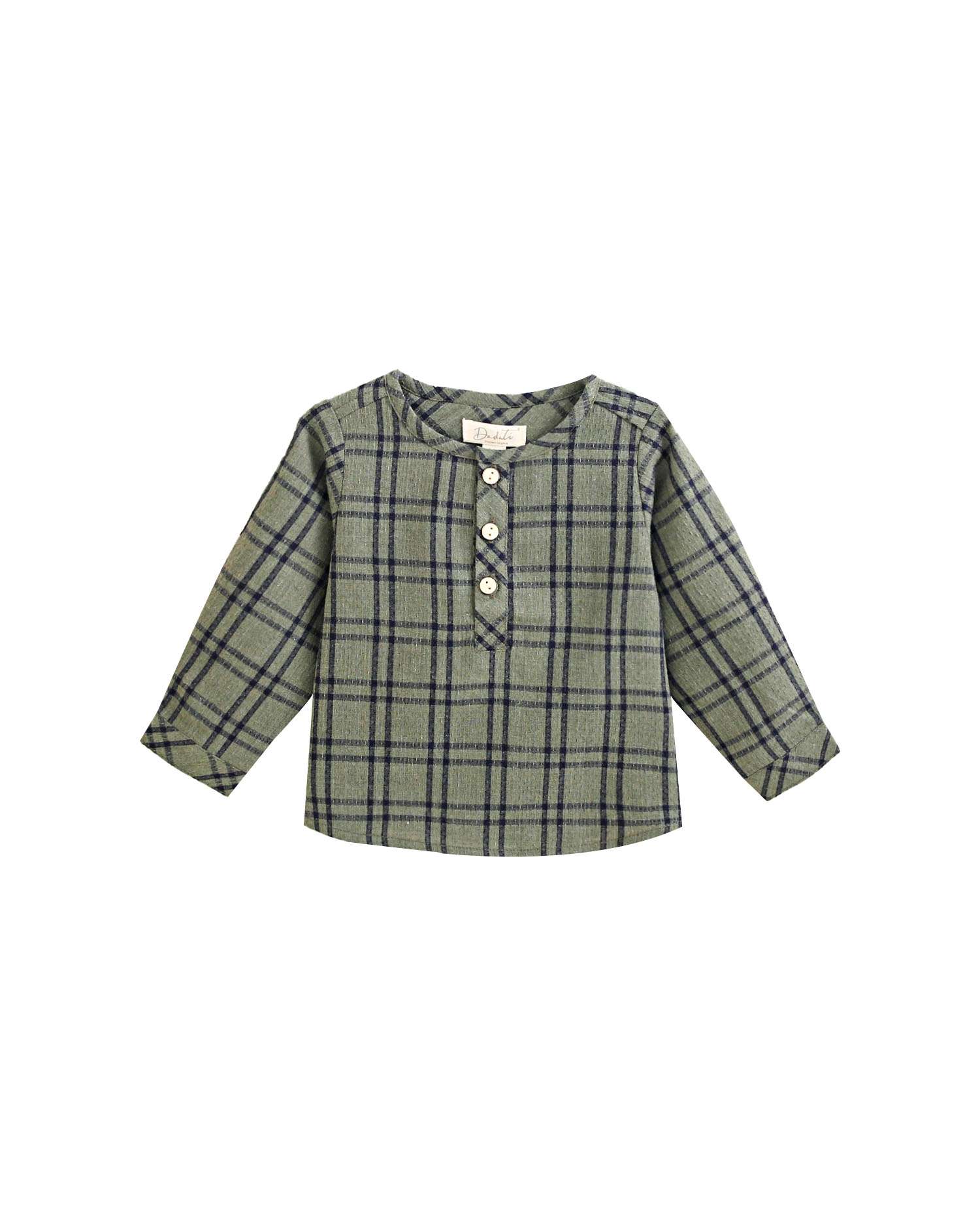 Camisa manga larga de bebé con cuadros - Dadati - Verde Verde-1