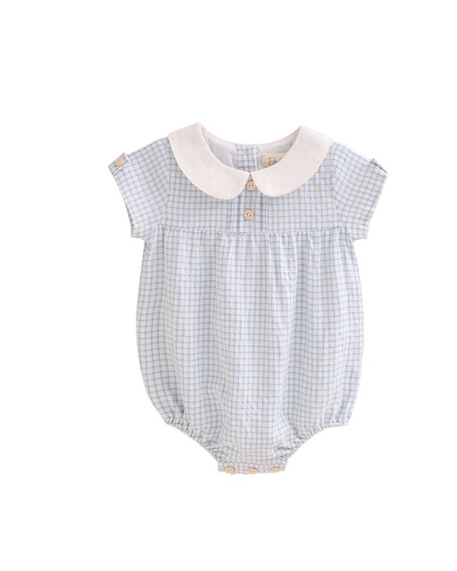 Imagen 0 de Ranita de bebé niño de cuadro vichy azul pastel