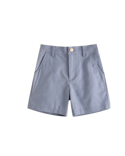 Imagen 0 de Bermuda de niño de lino azul pastel oscuro