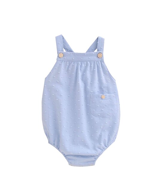 Imagen 0 de Ranita de bebé niño de plumeti azul con tirantes cruzados